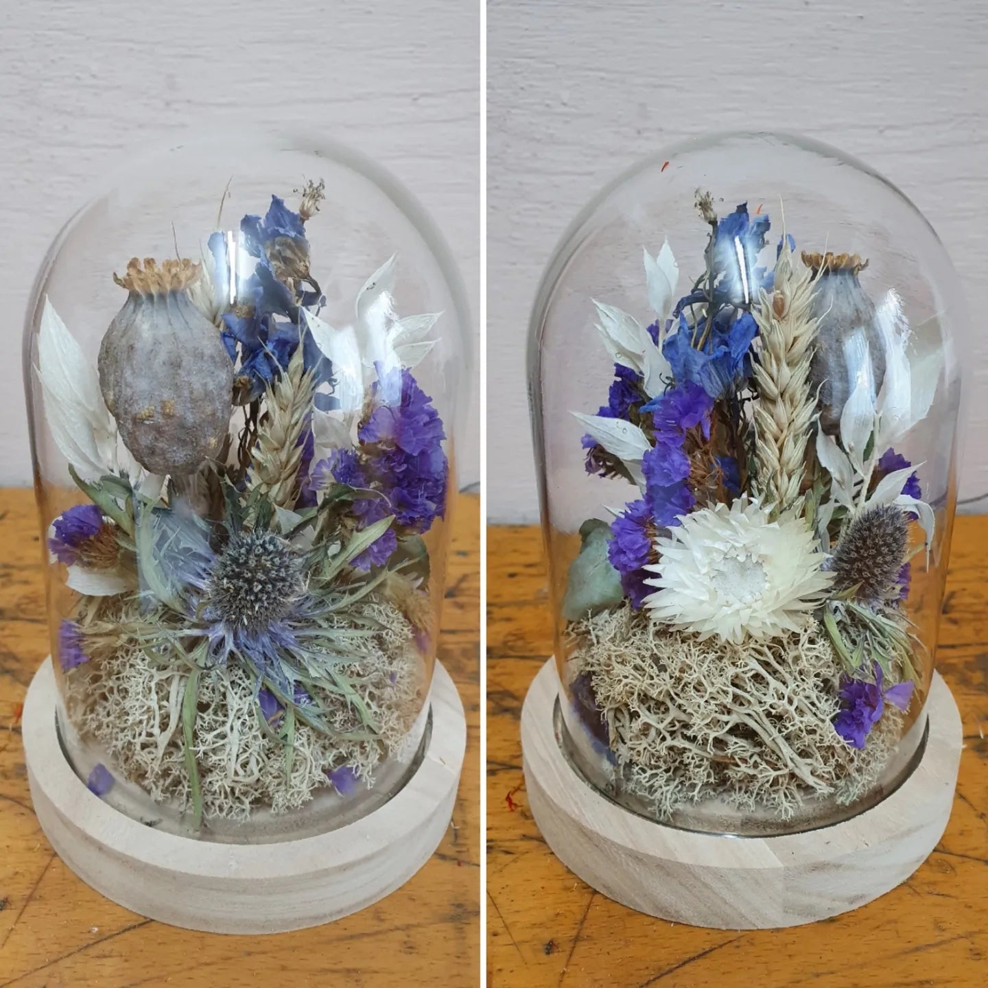 Stolp klein 16 cm blauw/wit
