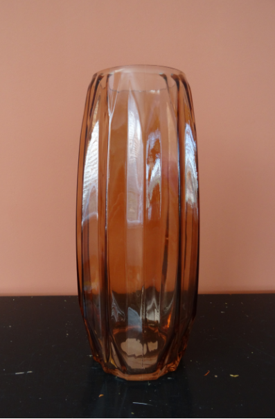 Glazen vaas oranje/rose kleur