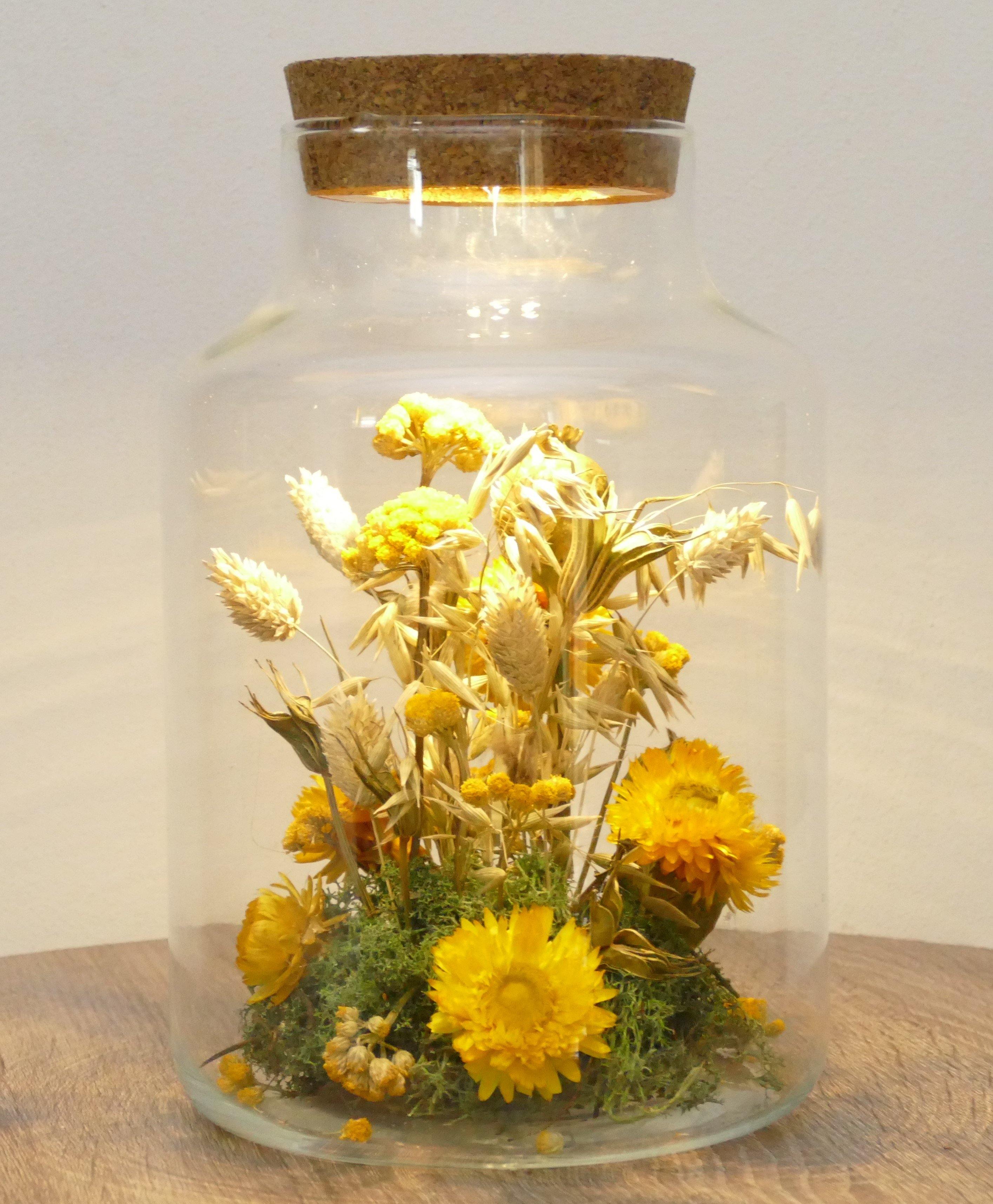 Stolp Yellow met Ledverlichting - Droog Bloem