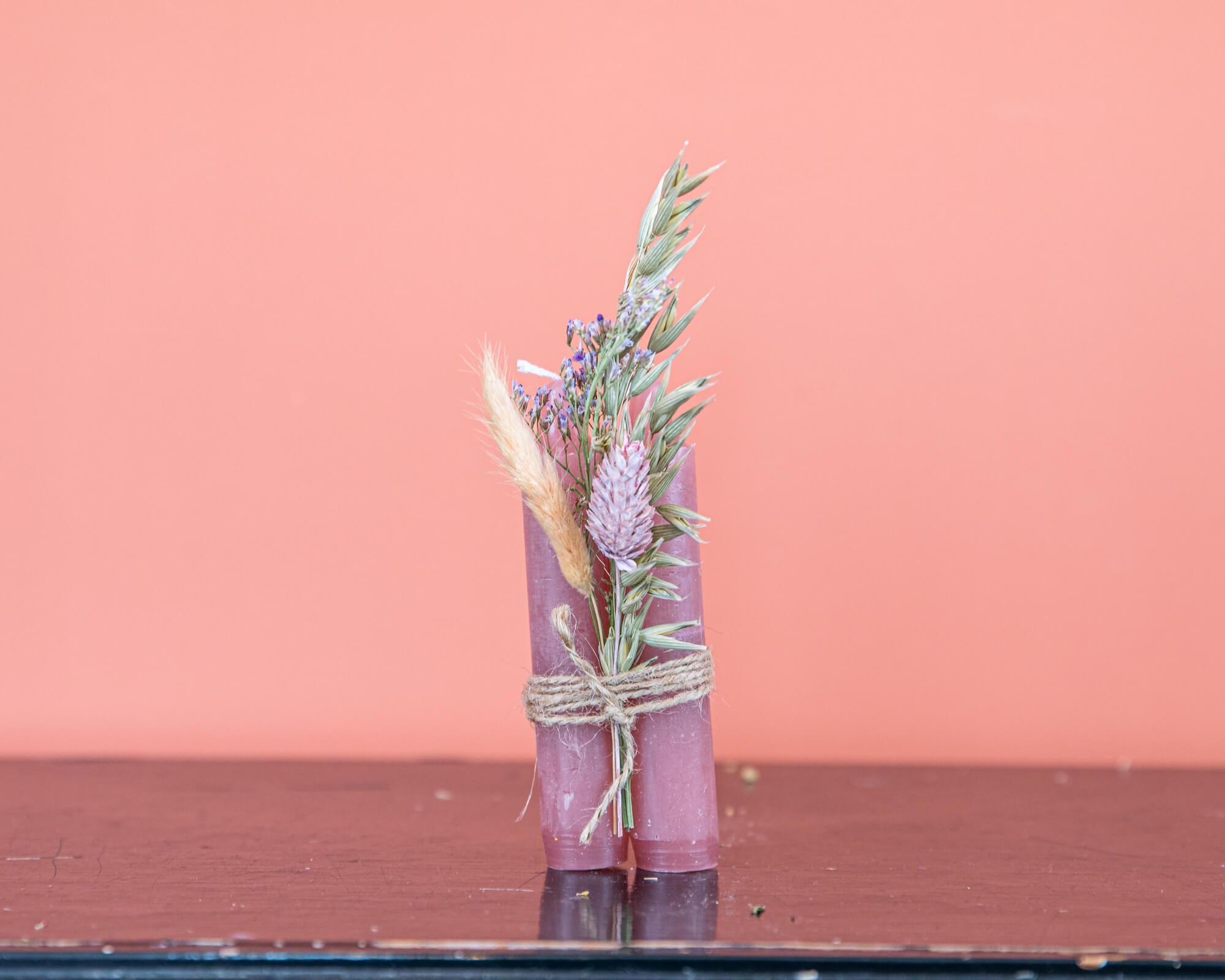 Kaarsjes Oud Rose 2 Stuks